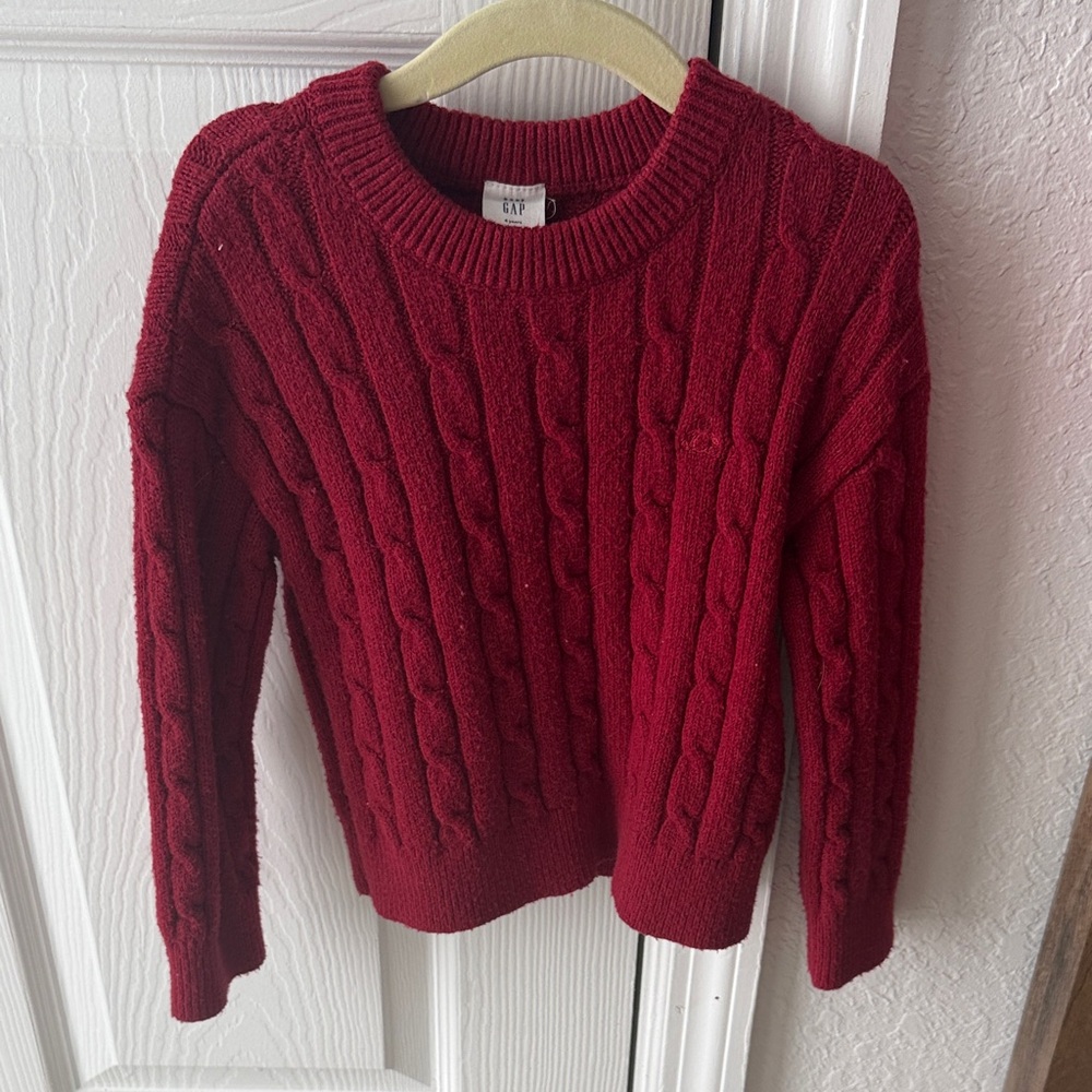 Kids Red Cable Knit Sweater